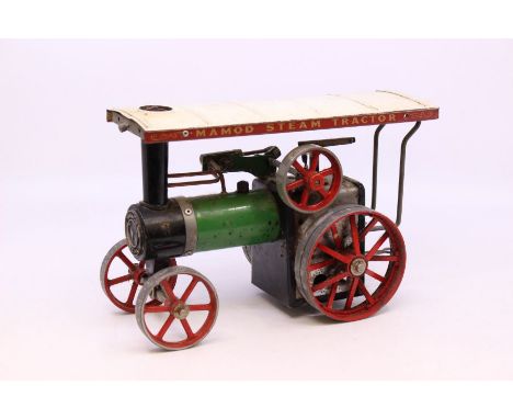 Mamod: An unboxed Mamod Traction Engine, TE1a, in need of attention, but is present with burner.