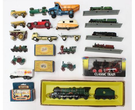 Diecast: A collection of assorted boxed and unboxed diecast to include: Dinky Racing Car, and other Corgi and Matchbox exampl