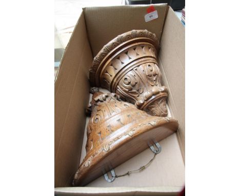 2 nicely carved wooden wall brackets, possibly suitable for a bracket clock
