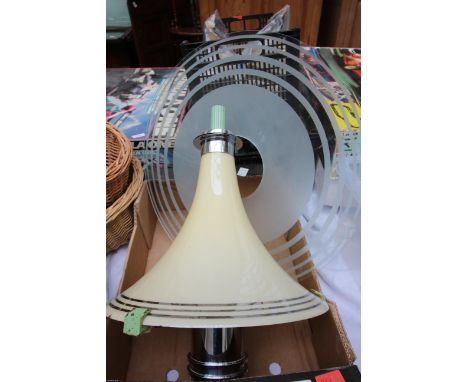 Unusual glass Art Deco light fitment 