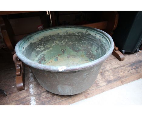 Extremely large copper, presumably cooking vessel - ideal as planter