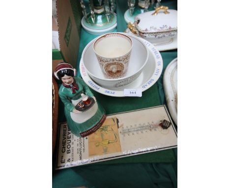 Variety of advertising items, including Sutherlands Beef Paste, Shakespeare Centenary Bowl, 60th anniversary of Queen Victori