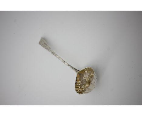 Silver sifter ladle, ornate design (London 1789)