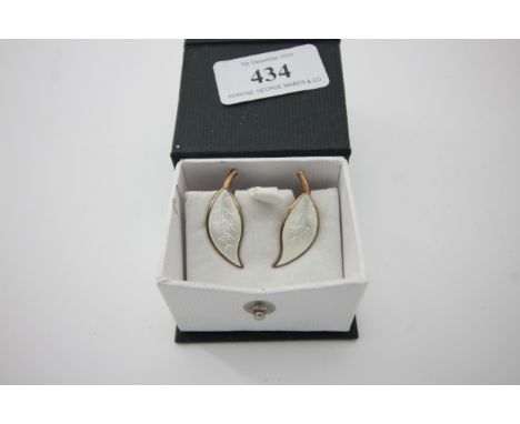 Pair of Norwegian silver and enamel earrings by David Anderson 