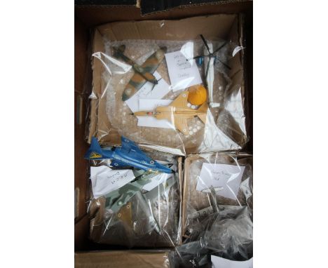 Collection of unboxed dinky aeroplanes, including modern jets Spitfire, Viking, 12 in total