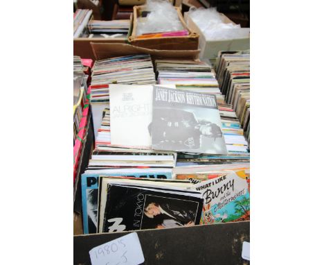 Large Box of 1980's 45 rpm records, covering artists I-J including Howard Jones and a large selection of Michael Jackson hits