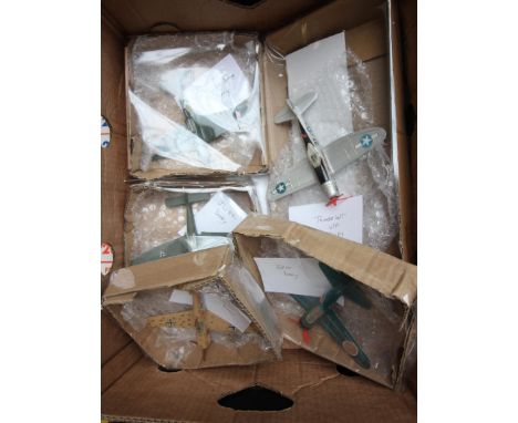 Collection of dinky aeroplanes, 5 in total, including Hurricane and Thunderbolt USA