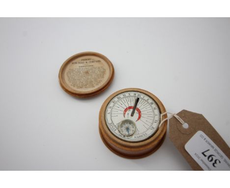Pocket sun dial and compass (complete)