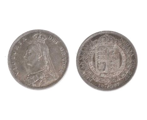 Coins, Great Britain & World, a collection of coins including an 1887 Halfcrown, VF or better, a 1978 French 50 Francs, NEF, 
