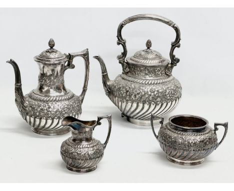 A Late 19th Century W. Gibson &amp; Co plated tea service.