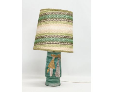 Fratelli Fanciullacci. A signed Italian Mid Century table lamp. 52cm including shade. 24cm without fitting and shade.