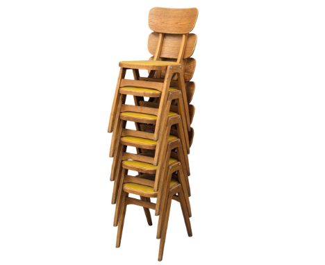 A set of 6 good quality vintage stacking chairs.