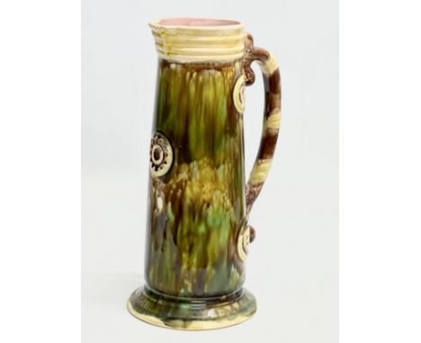 A large Late 19th Century Majolica pitcher. 30cm.