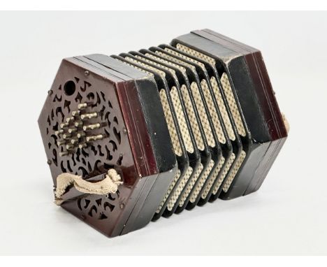 Lachenal &amp; Co. A Late 19th Century 40 button rosewood concertina. Pat 4752.