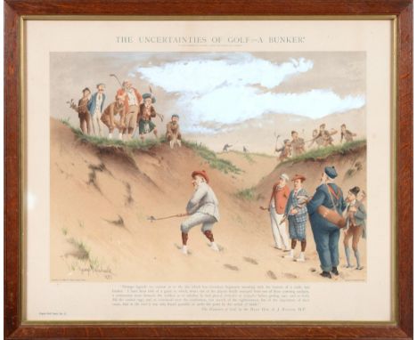 Cope's Golf Card No.3 - The Uncertainties Of Golf - A Bunker, Golfing Print by Cope's Tobacco Plant 24x20'', 61x51cm (glazed 