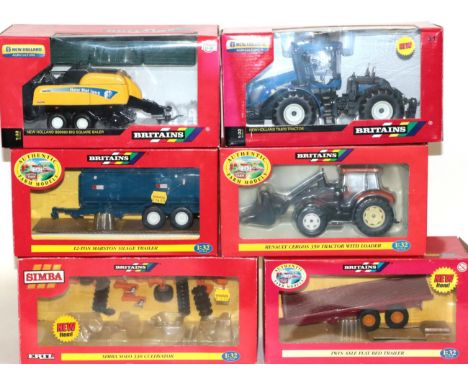 Britains 1:32 Scale Agricultural Vehicles 42628 New Holland T9 Tractor, 00226 Renault Cergos 350 Tractor with loader, 40797 1