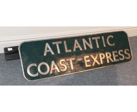 Atlantic Coast Express Locomotive Headboard second style (first version) where first 'A' of Atlantic leads the 'A' in Coast, 