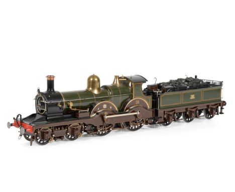 Fine Scale 4-4-0 Great Western Locomotive Brunel 16 2-rail electric (E, lacks one nameplate, the other detached)