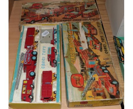 Corgi Chipperfield Two No.23 Gift Sets, (i) with Booking office, Crane truck, two Animal trailers, Land Rover and Elephant cr