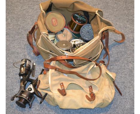 Six Mixed Fishing Reels, including three Youngs 'Condex' fly reels, Shakespeare 'Beaulite' salmon reel with spare spool etc.,