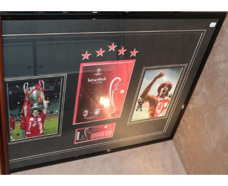 AC Milan V Liverpool Istanbul 2005 Champions League Final Two Signed Photographs signed by Milan Baros, framed with programme