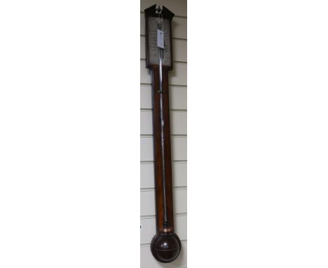 A George III mahogany stick barometer, H.95cm