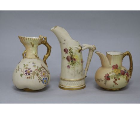 Three Royal Worcester blush ivory vessels