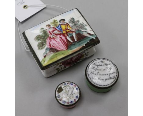 Three South Staffordshire enamel boxes