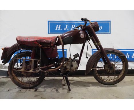 James K7 motorcycle project. 197cc.Frame no. K7-1610.Engine no. 296B.Comes with box of spare parts and owners manual.Reg. NCJ