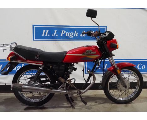 Jialing JH125 motorcycle project. 2000.Frame No- 0019858Rolling chassis with no engine Reg. X591 AWS. V5, key. 