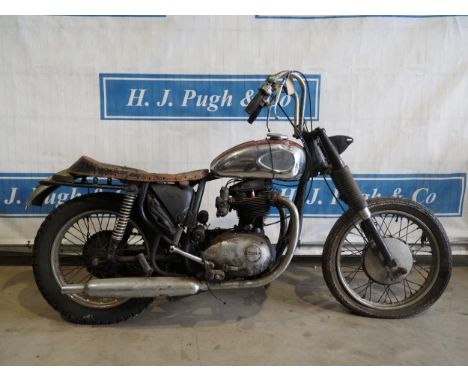 BSA A50 motorcycle. Damage to front of engine/gearbox. Frame no. A65.19769. C/w Nova docs