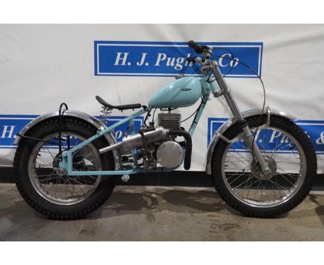 DMW Ajax Trials motorcycle. 1952/3. 250cc.Engine No- O61B494-2Villiers 80 two stroke engine with Ajax conversion, having rece