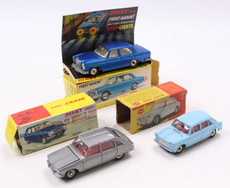 A group of Three Dinky Toys Models To Include, Renault 16, Mercedes-Benz 250 S.E 160, Morris 1100 140, All boxed in Original 