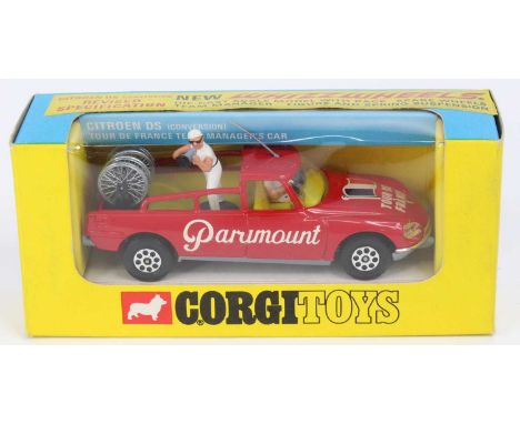 Corgi Toys No. 510 Citroen DS Conversion "Tour De France" Team Managers Car finished in red with a yellow interior, grey base