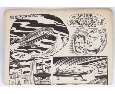 Original Lone Star and published by DCMT, Factory Artists Proof Comic Book Strip of Space Ace/Lone Star Magazine, Circa 1950-