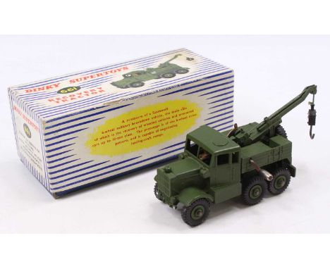 A Dinky Supertoys No. 661 Recovery tractor, comprising military green body with military green hubs, in the original blue &am