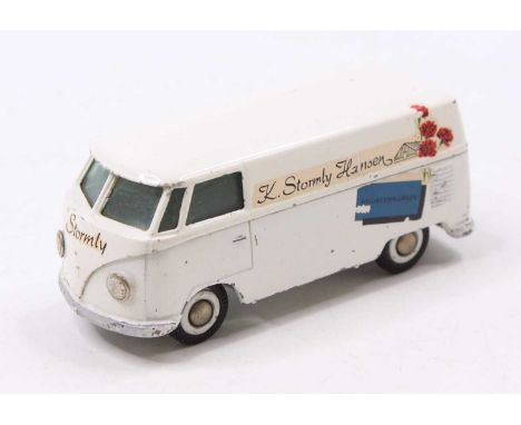 A Tekno No. 405 Volkswagen panel van, comprising of a white body with K. Stormly Hansen livery with white-walled tyres and gr