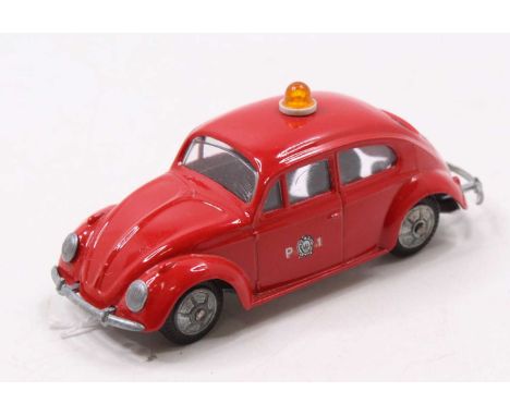 Tekno 819 Volkswagen Saloon Beetle, P1 Fire Department, comprising red body with orange roof light and P1 transfers to sides,
