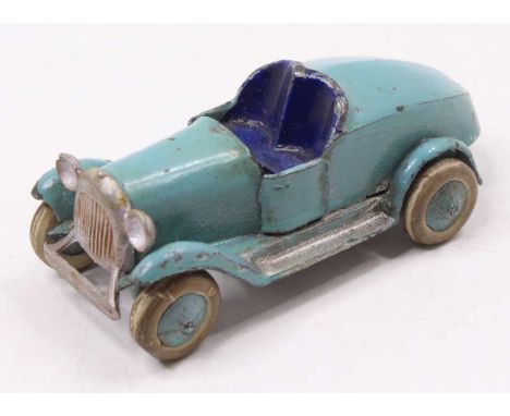 A Taylor &amp; Barrett No. 115 two-seater sports car comprising light blue body with dark blue interior, silver grille, and m