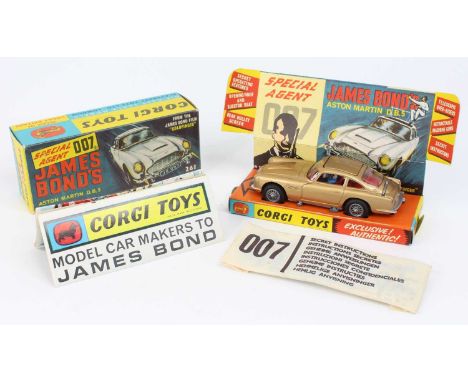 Corgi Toys No. 261 James Bond Aston Martin DB5, rare toffee gold example, complete with driver and bandit figure, complete wi