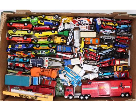 One tray containing a quantity of mixed Matchbox late issue Superfast and King Size models including a Matchbox Skoda 130LR, 