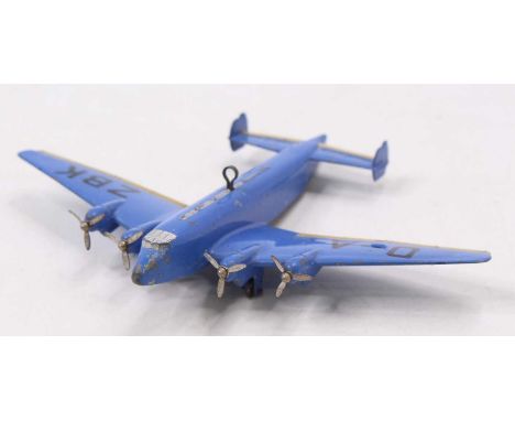 Dinky toys 62y Giant High Speed Monoplane In blue body and light brown control surface, wings with D-AZBK initials and 4 x 3 