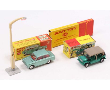 Dinky Toys group of Three models to include; 138, Hillman Imp saloon, metallic light green body with red interior, 342 Austin