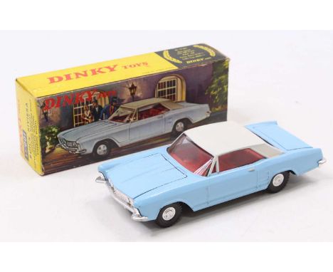 Dinky Toys Hong Kong issue No.57/001 Buick Riviera, comprising light blue body with white roof and red interior, with detaile