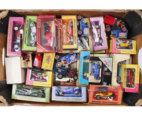 Tray containing quantity of boxed and loose Matchbox Models of Yesteryear modern issue diecast to include; Y16 Mercedes SS co