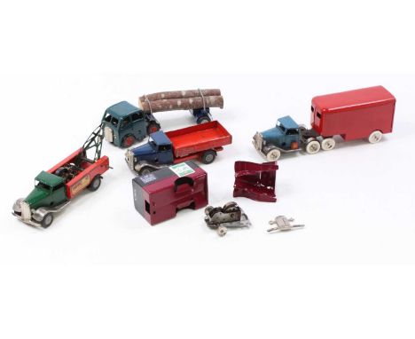 One tray containing a quantity of mixed repainted/restored and original Triang Minic tinplate and clockwork vehicles to inclu