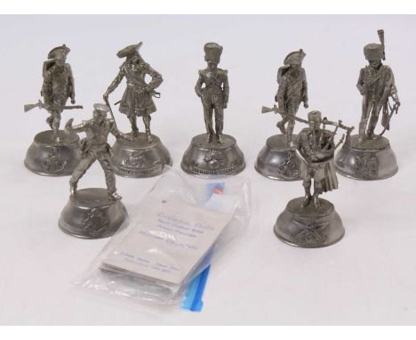 A collection of Charles Staddon Buckingham pewter collection military figures, all unpainted examples, approx 90mm scale, spe