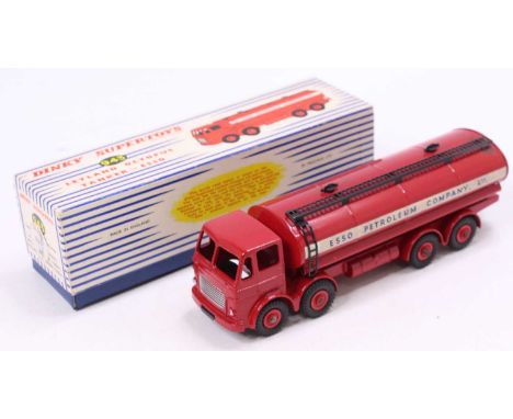 Dinky Toys No. 943 Leyland Octopus Tanker ‘Esso Petroleum Company Ltd’ livery, dark red body and plastic hubs, comes in an or