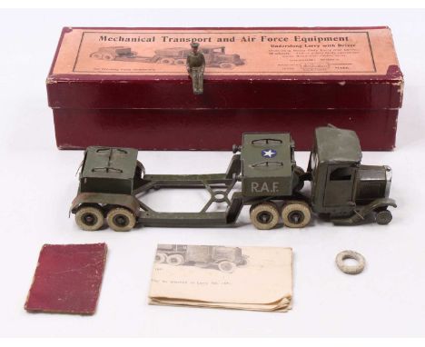 A Britains Set No. 1641 underslung lorry with driver, late 1930s example, comprising 10-wheel tractor unit with stepped frame