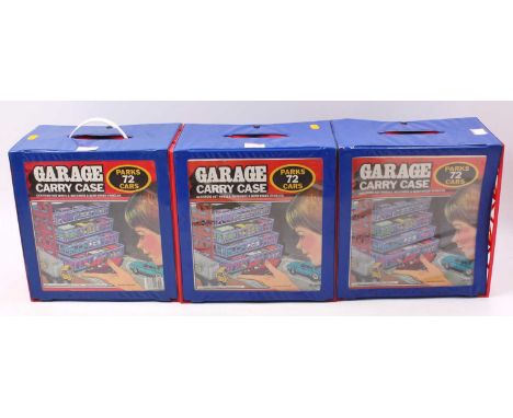 Three Vintage 1984 Tara Toy 72 Car Garage Carry Cases For Various Models